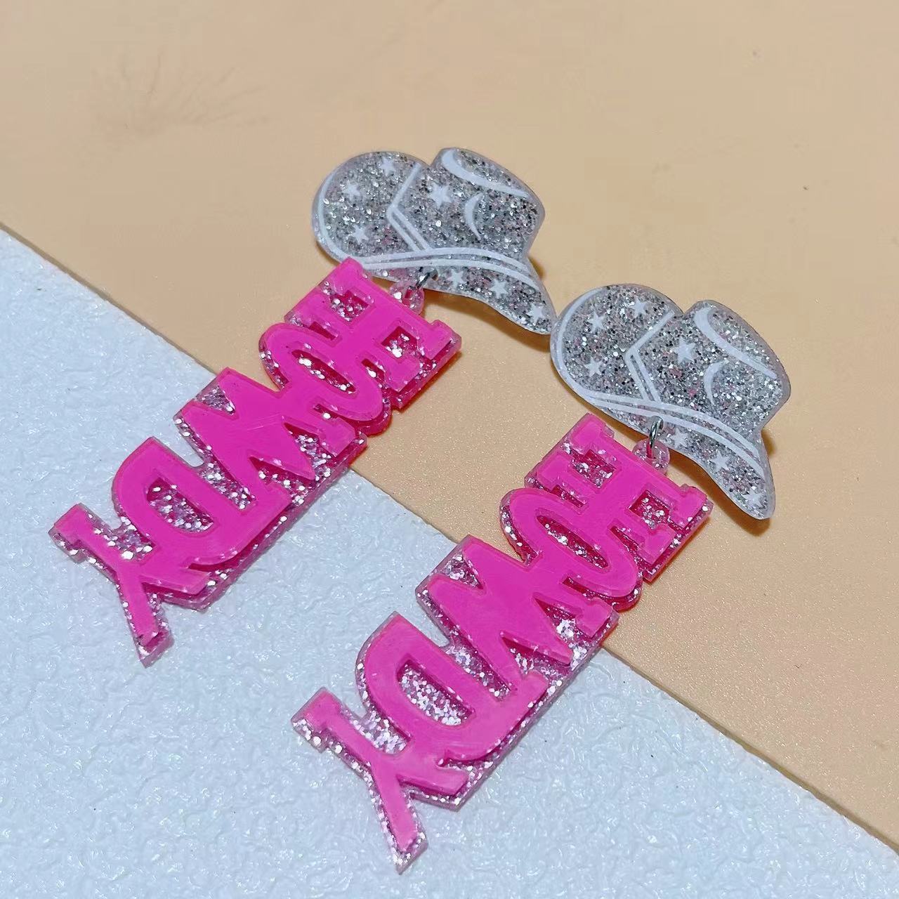 Wholesale Creative Western Cowboy Acrylic Earrings