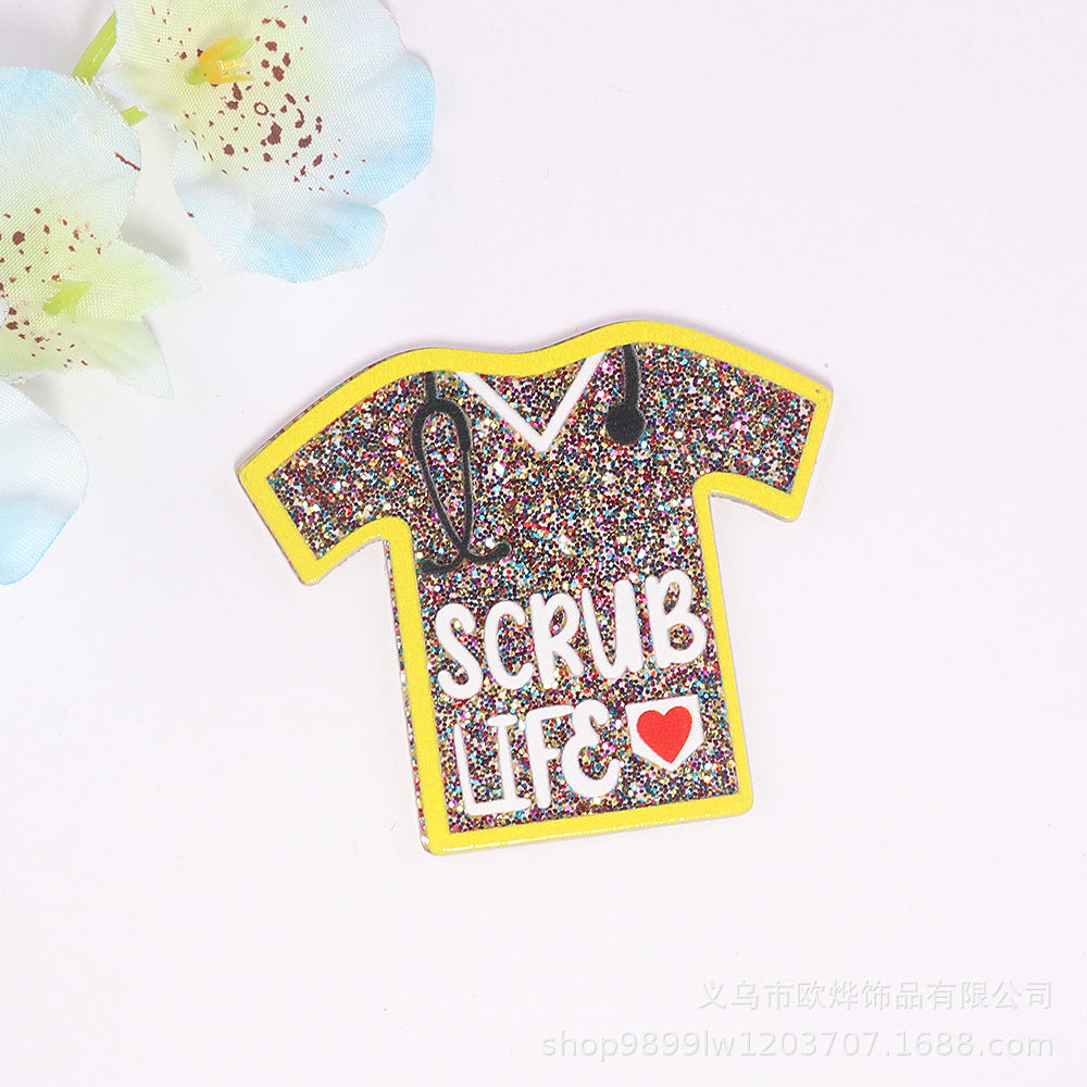 Wholesale 10PCS Loose Powder Cartoon Nurse Clothes Jewelry Acrylic Accessories