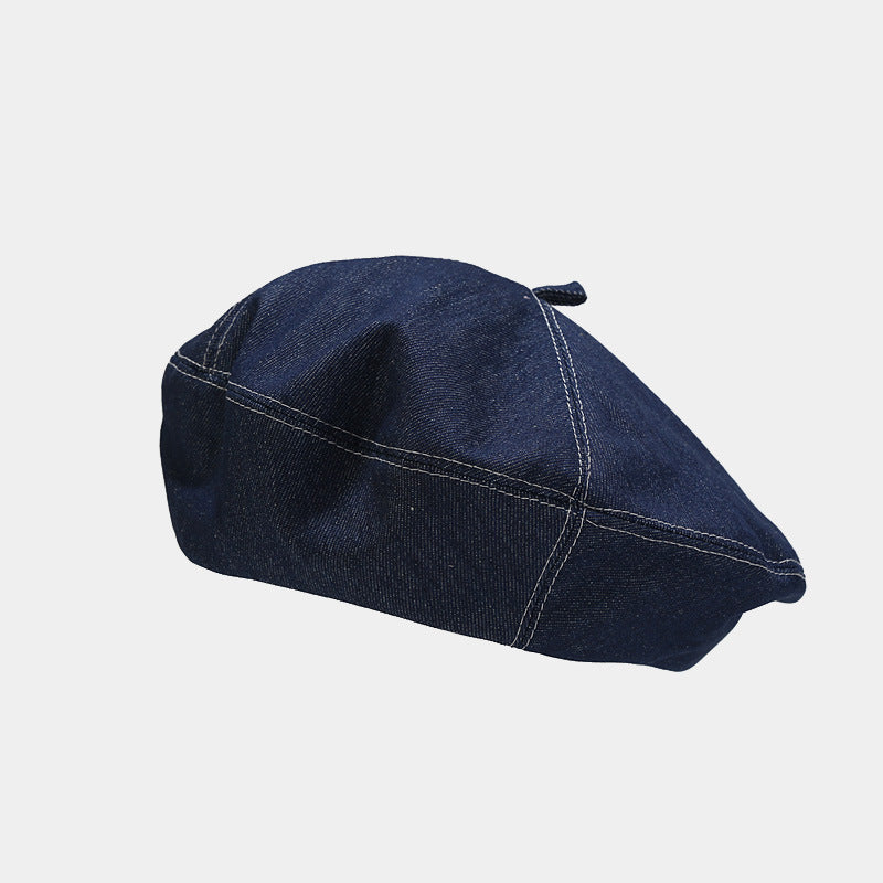 Wholesale Street Fashion All-match Denim Simple Solid Color Casual Art Newsboy Hat Beret