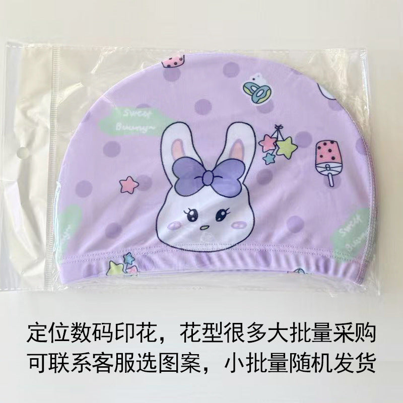 Wholesale 5pcs Adult polyester fabric underhead swim cap Summer