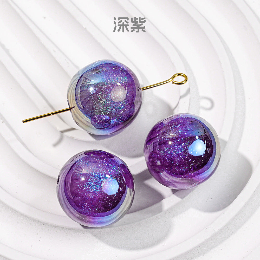 Wholesale 50pcs/1pack Deep Sea Mermaid Bead Accessories Starry Sky Through Hole DIY Beads