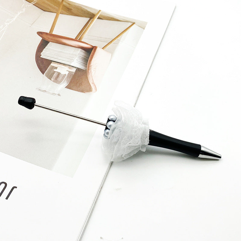 wholesale beadable pens DIY heavy bead pen mesh pearl bead pen