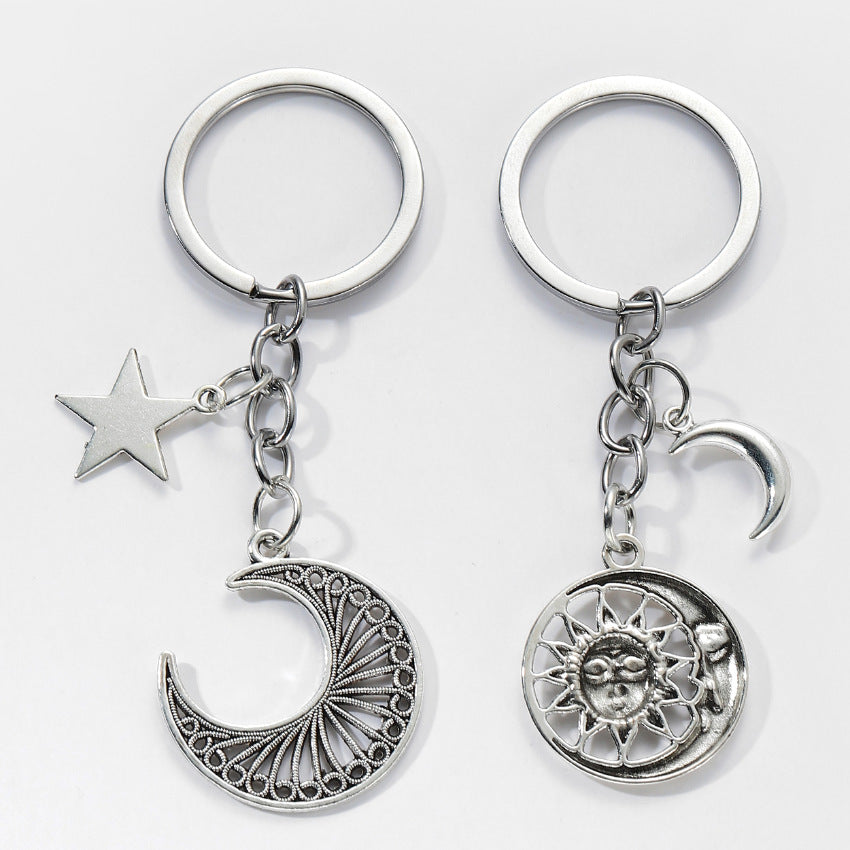 Wholesale Alloy Sun Moon Star Key Keychain