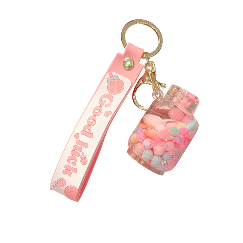 Llavero y llavero de botella de tanque acrílico de aceite y tanque de gasolina