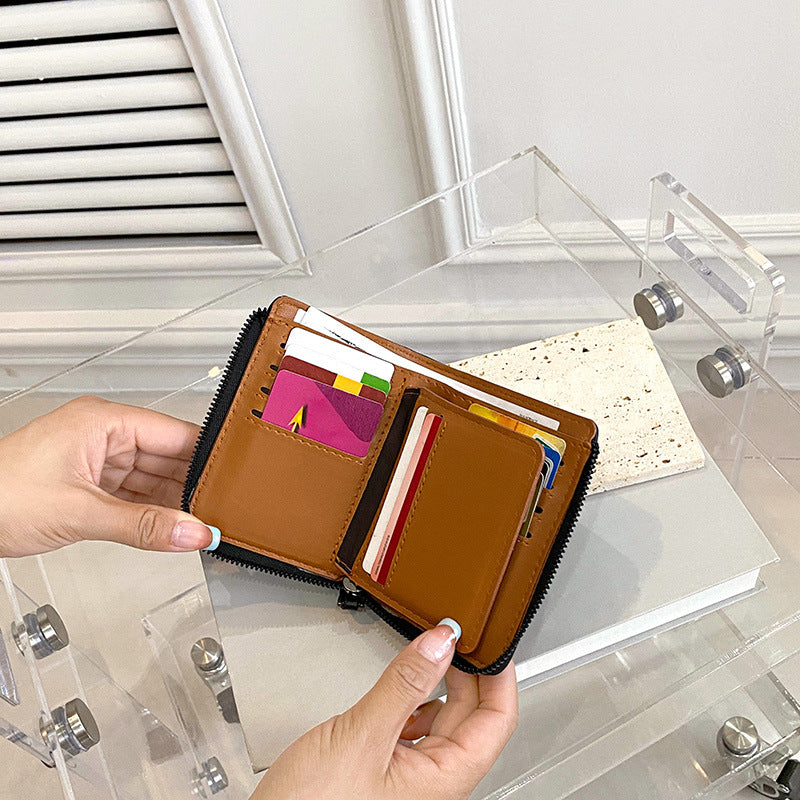 Wholesale Short Vintage Zipper Men's Wallet