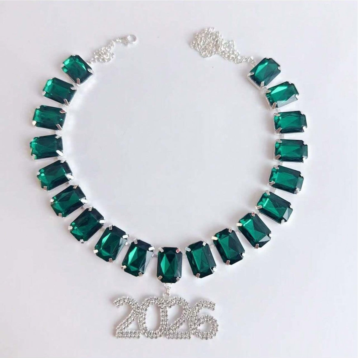 Wholesale 2026 letter full diamond geometric square Necklace