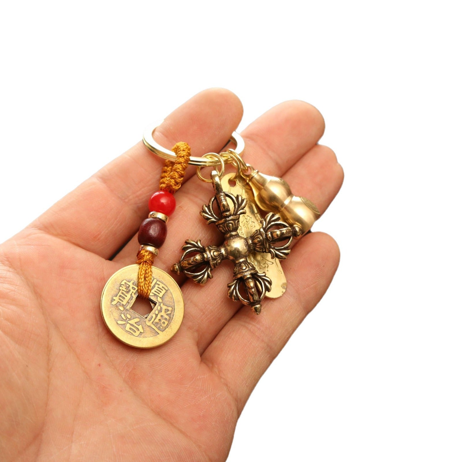 Wholesale Brass Cross Lotus Vajra Pendant Copper Craftsmanship