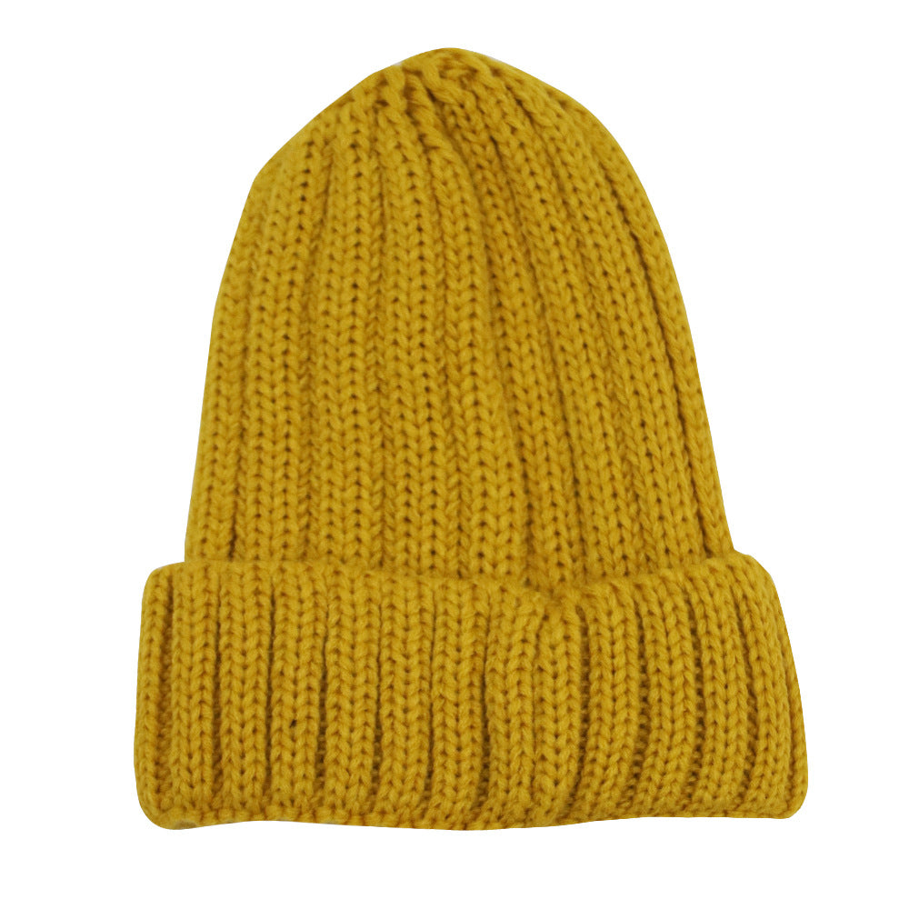 Wholesale Acrylic Solid Color Warm Knitted Hat