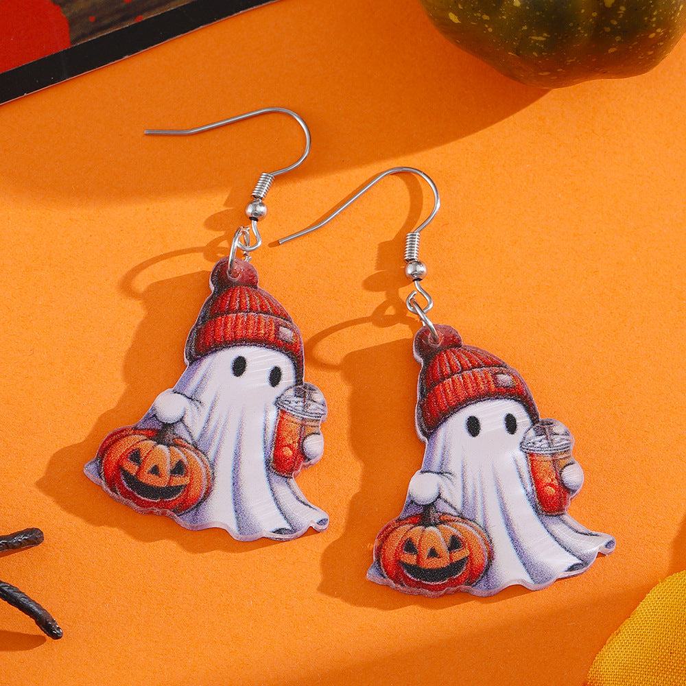 Wholesale Thanksgiving Turkey  Pumpkin Skull Pendant Earrings