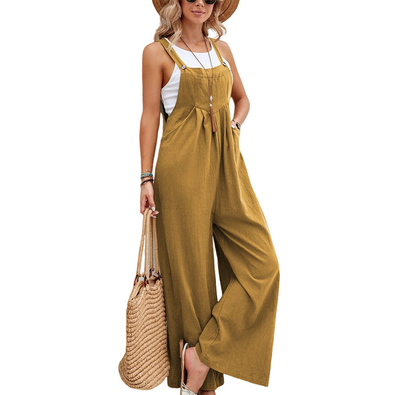 Wholesale Solid Color Casual Design Overalls for Women