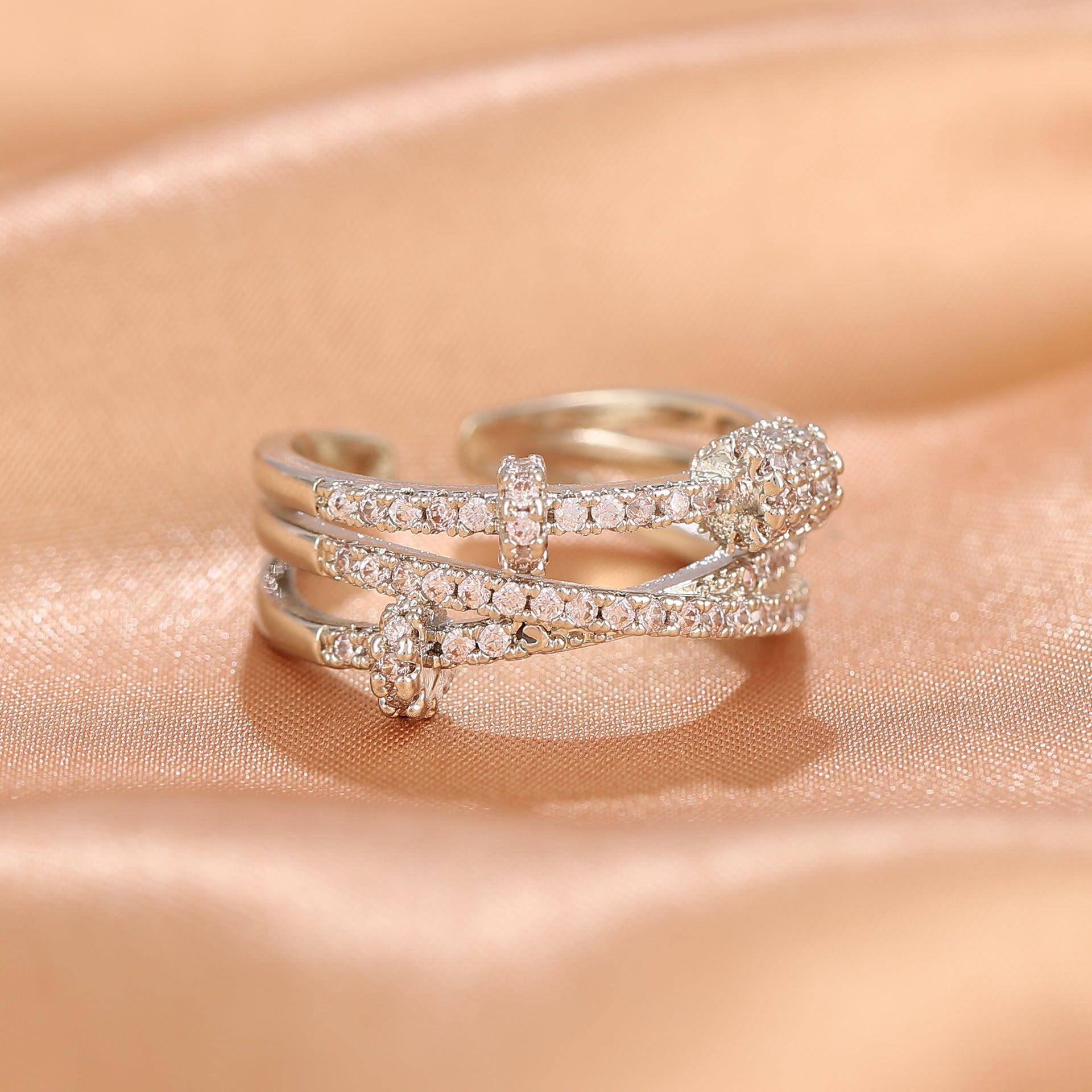 Wholesale Heavy Works Rings Time to Turn Cross Open Adjustable Ring