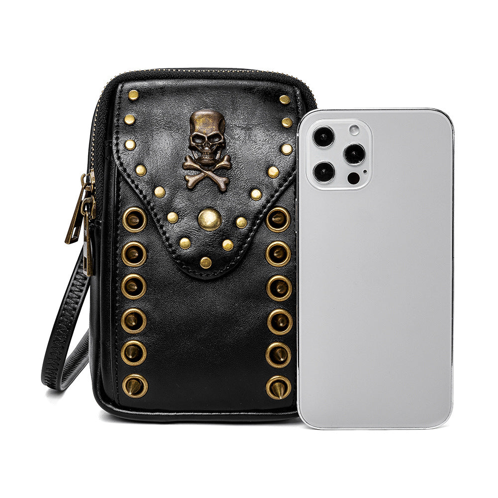 Wholesale PU Skull Head Rivet Mobile Phone Bags