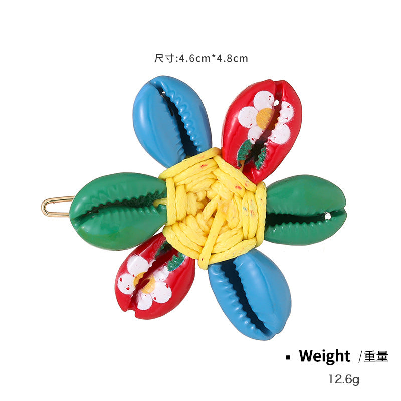 Wholesale Colorful Shell Paint Printed Hair Clips