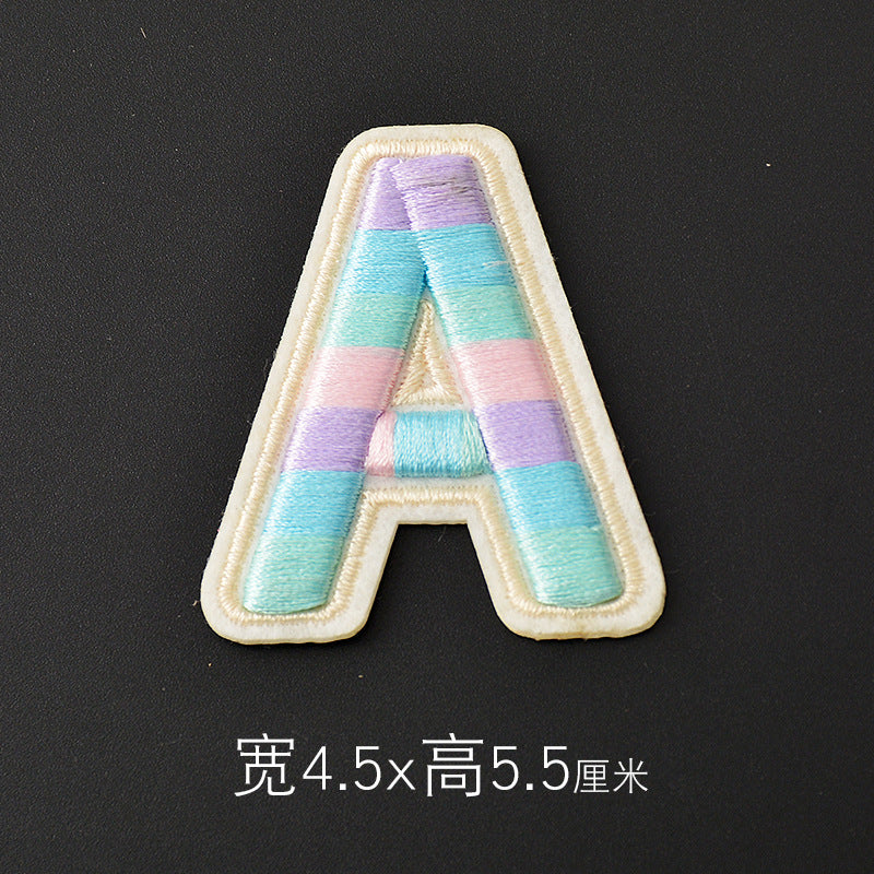 Wholesale Polyester 3D Embroidered Letter Patches Rainbow Self Adhesive DIY Fabric Appliques For Clothing Bags Shoes Hats Boutique Resale