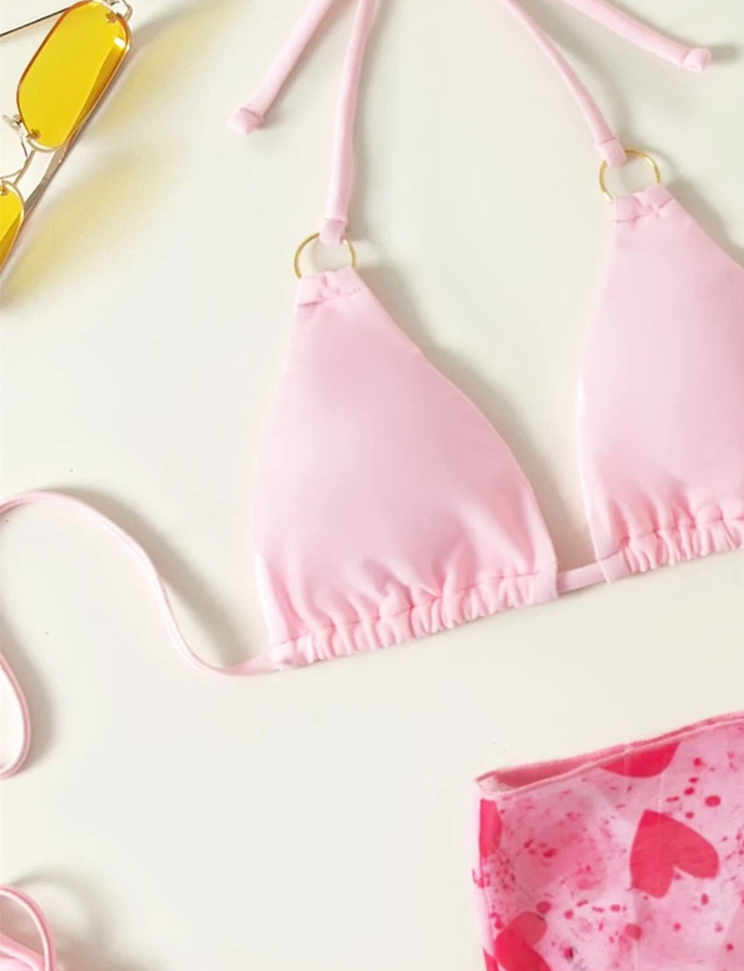 Wholesale Pink Bikini Three Piece Set Swimwear