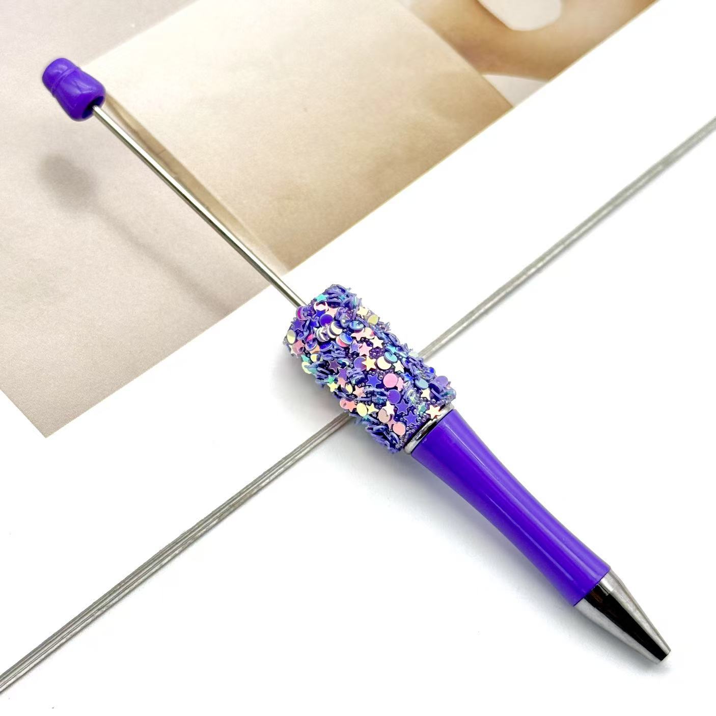 Wholesale DIY Little Star Bead Pen Colorful Sparkling Sequin Ballpoint Pen