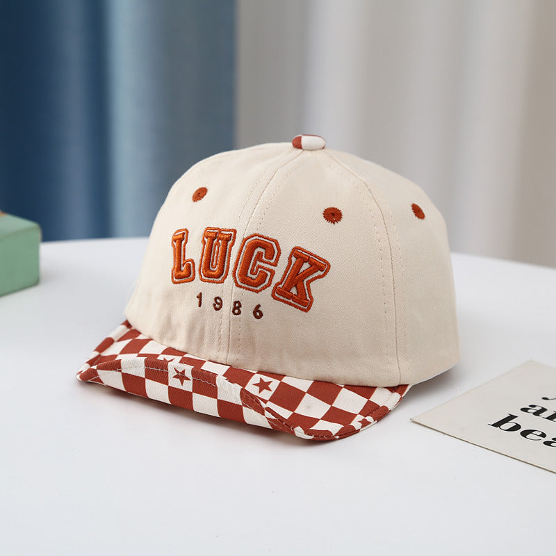 Wholesale Soft Brim Infant and Toddler Embroidered Plaid Letters Visor Baseball Cap