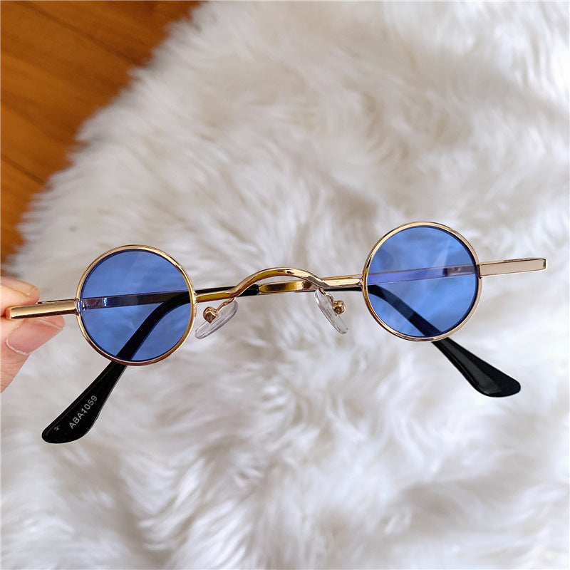 Wholesale Ultra-small frame round retro sunglasses for men and women hip-hop Sunglasses