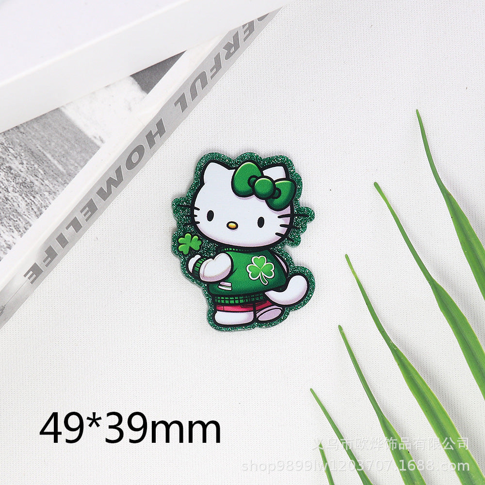 Wholesale 10pcs/pack pink cartoon rabbit peach heart letter Acrylic Flatback OLY Exclusive