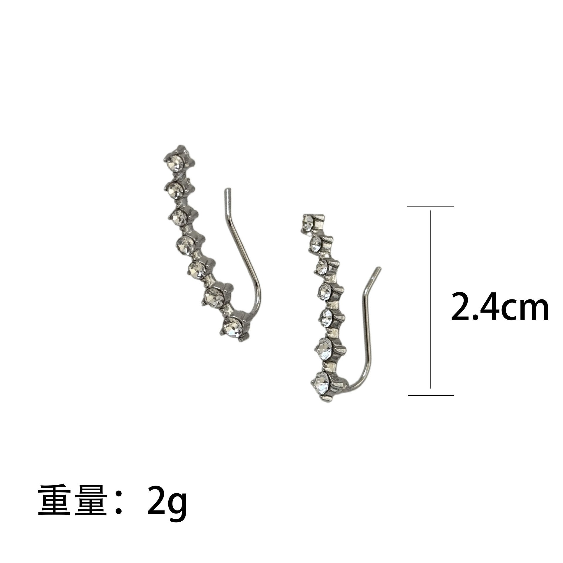 Wholesale Big Dipper Zircon Stud Earrings Silver Tone Trendy Jewelry Accessory For Everyday Wear And Boutique Resale