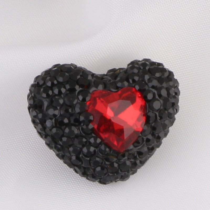 Wholesale Christmas Heart Straight Hole Full Drill Clay Beads