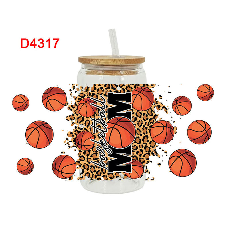 Wholesale UV Transfer Paste Glass Crystal Label 16oz Cup UV DTF Wraps 23cmX11cm