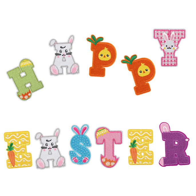 Wholesale Easter Rabbit Easter Egg Carrot Embroidery DIY Patches