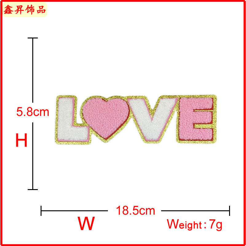 Wholesale English Letter Cloth Stickers Embroidered Clothing Accessories Patches