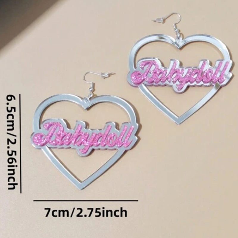 Wholesale Creative Valentine's Day Love Letters Hollow Acrylic Earrings