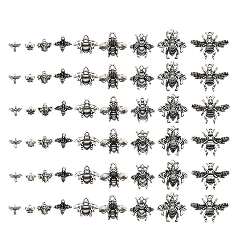 Wholesale  10pcsVintage Alloy Tibetan Silver Bee Pendant Pendant Cartoon Accessories