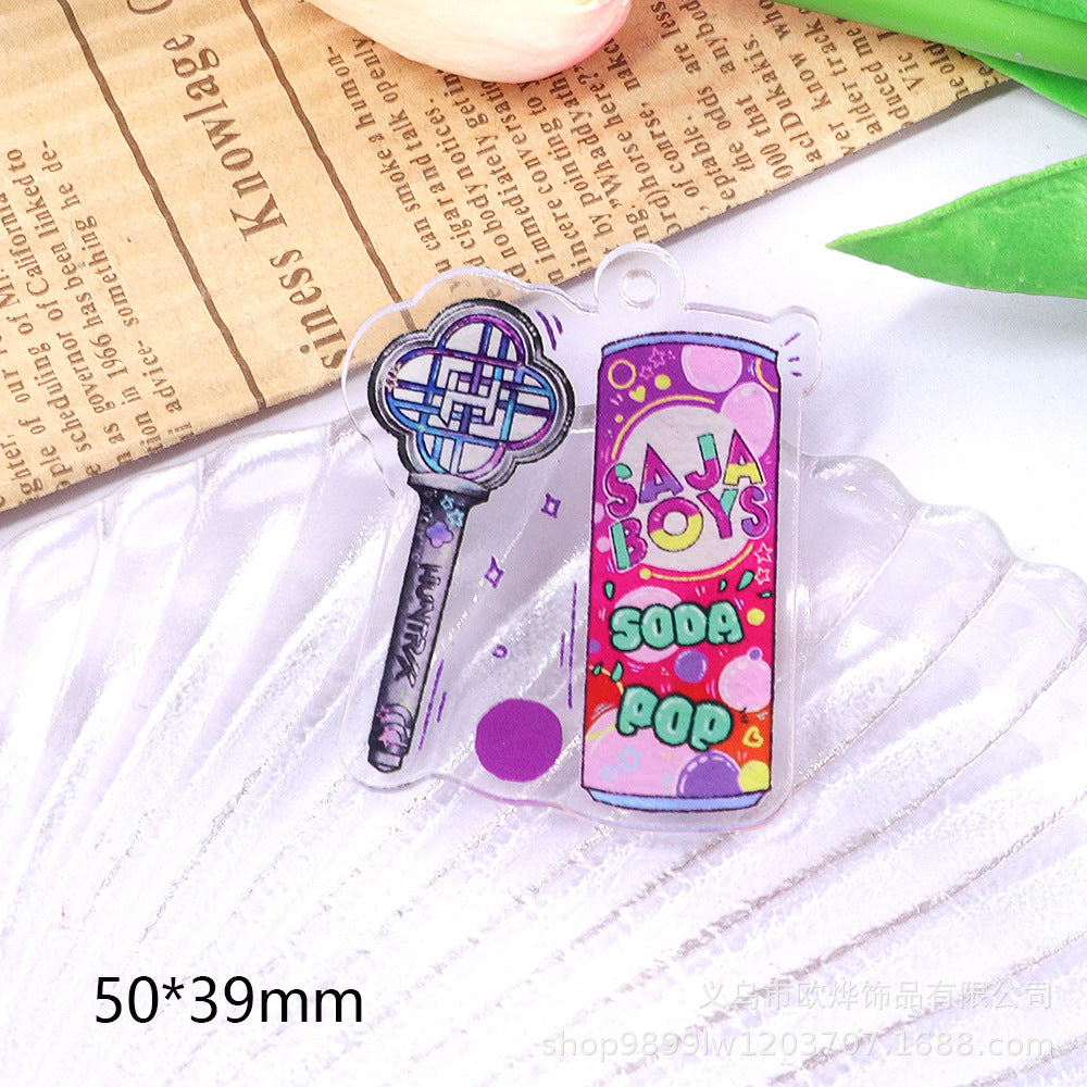 Wholesale 10pcs/ pack Cartoon Girl Cute Pendant Acrylic DIY Accessories