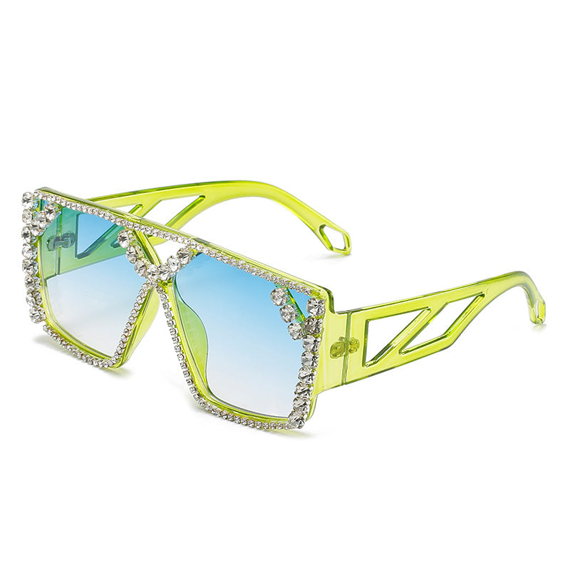 Wholesale Large Frame Diamond Fashion Diamond Sunglasses
