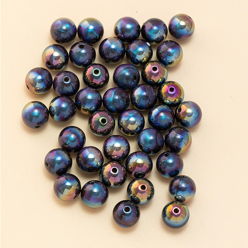 200 piezas al por mayor/paquete de shell de color de cielo estrellado Mermaid cuentas de agujero recto