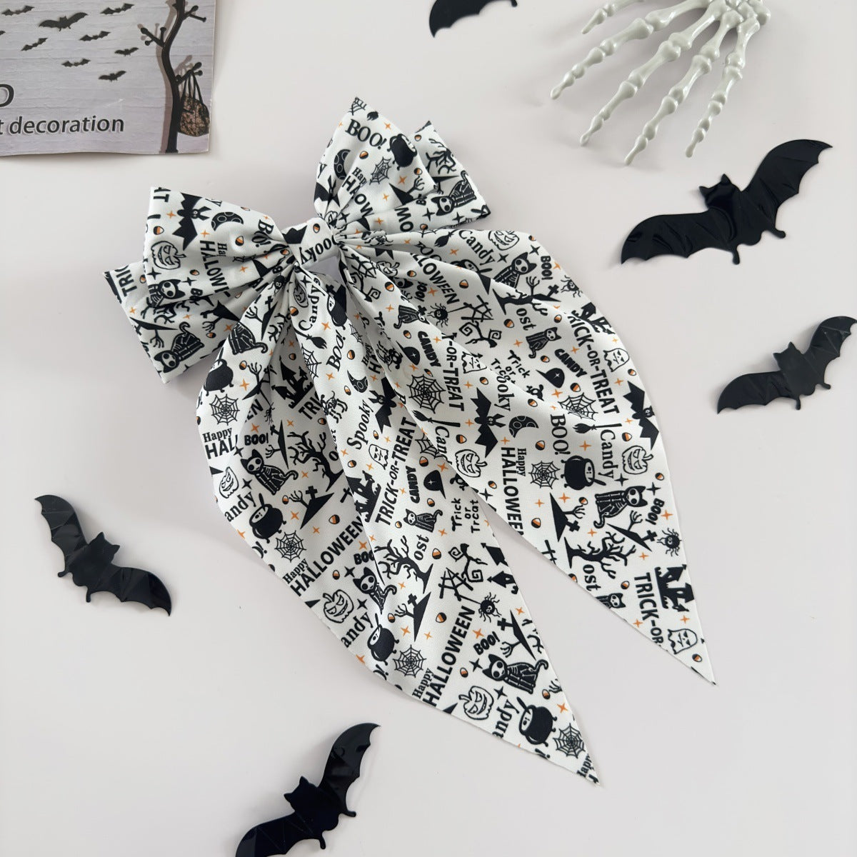 Wholesale  Hair Accessories Pumpkin Skull Ghost Hand Print Bowknot Hairpin