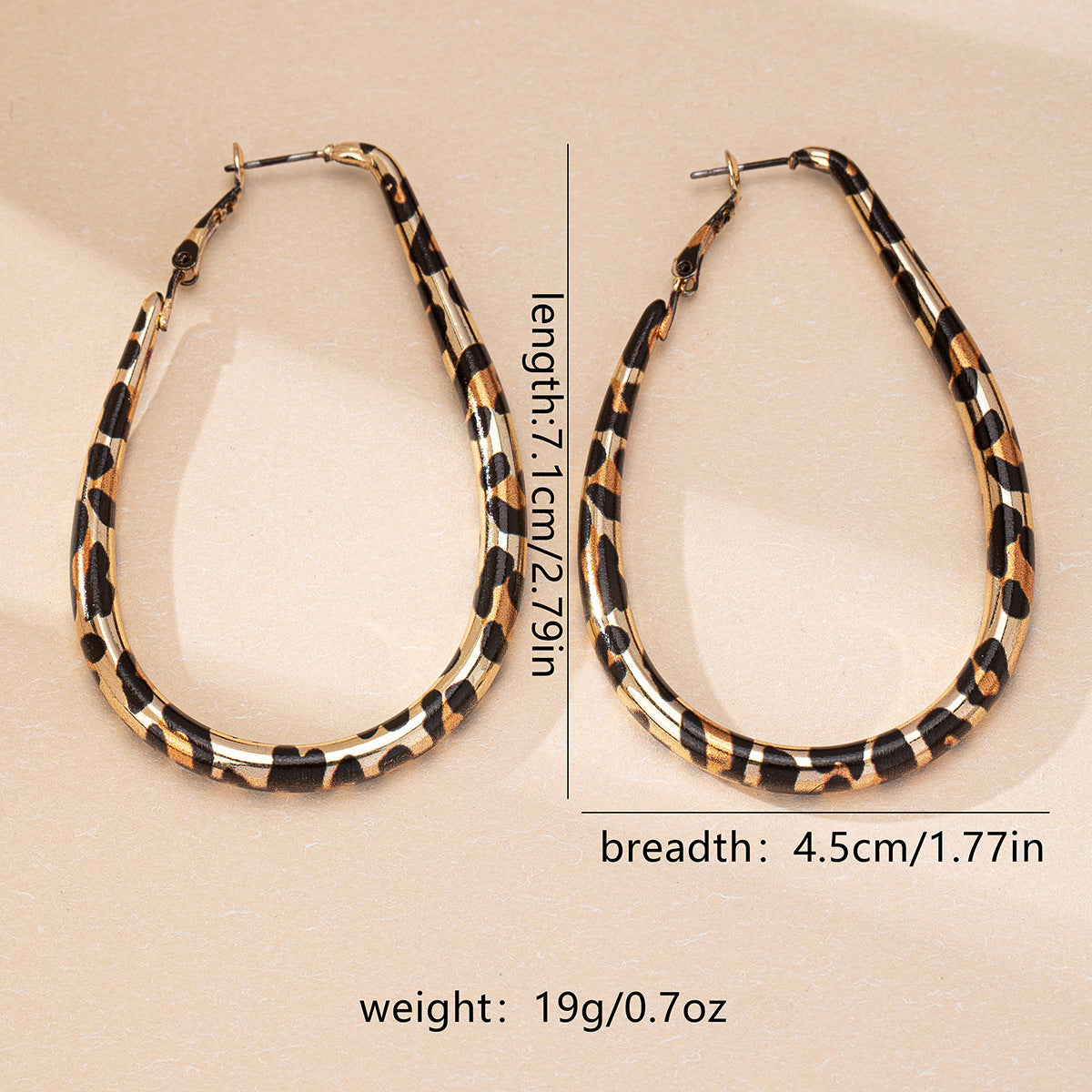 Wholesale Leopard Print Drop Earrings Chic Electroplated Alloy Jewelry Accessory For Women