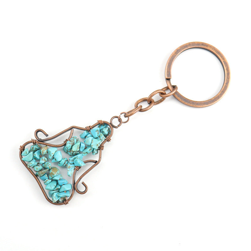 Wholesale Hand-wound Natural Crushed Stone Crystal Amethyst Keychain