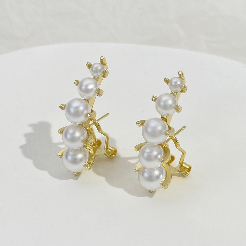 Wholesale Copper Pearl Buckle Copper Earrings