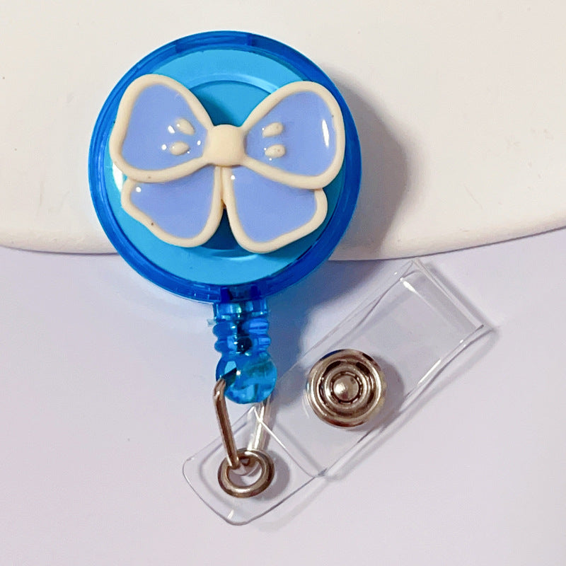 Wholesale Badge Clip Telescopic Easy Pull Anti-lost Device Sunflower Smiley Round Keychains