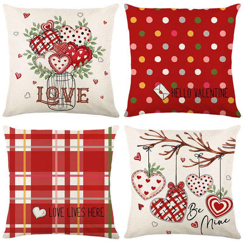 Wholesale Valentine's Day Linen Love Pillow Covers