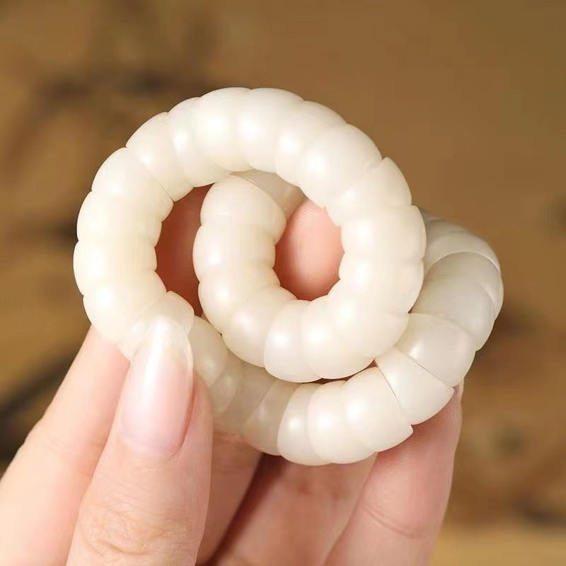 Wholesale Natural white jade bodhi root bracelet