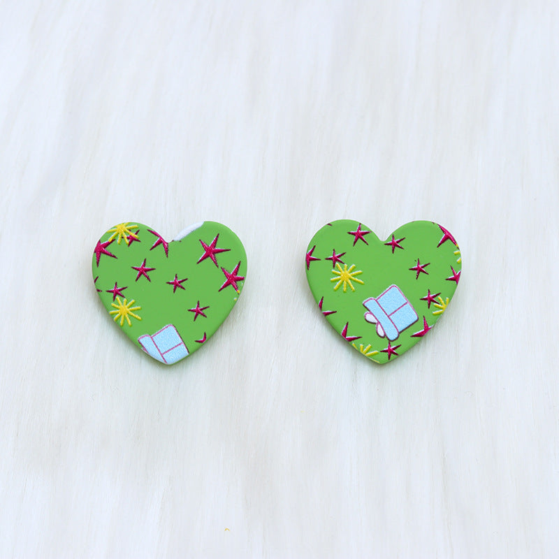 Wholesale Christmas Love Shape Snowflake Leopard Star Acrylic Earrings