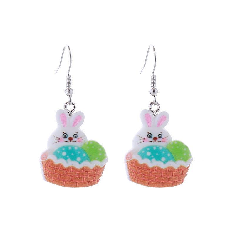 Wholesale Easter Cartoon Rabbits, Carrots, Easter Eggs, Chicks, Plastic Earrings