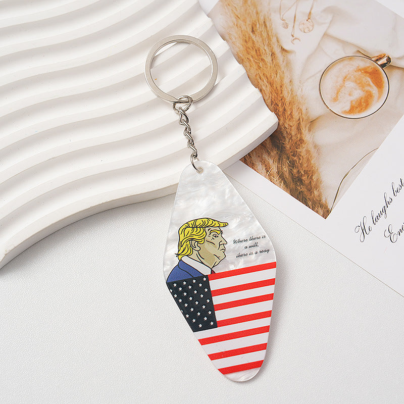 Wholesale Colorful creative acrylic diamond shaped nameplate keychain