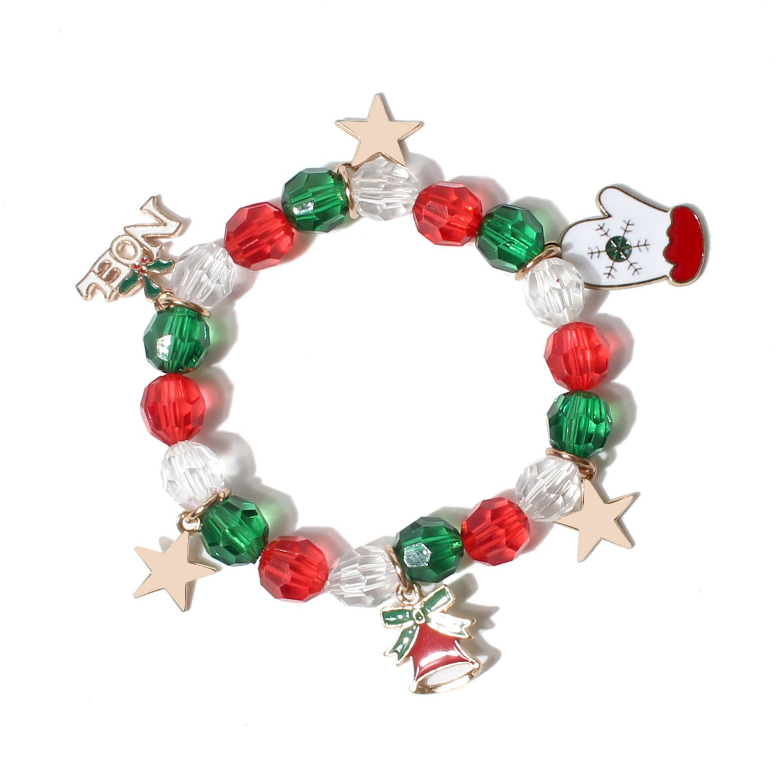 Wholesale Christmas Ornament Colorful Beads Beaded Bracelet