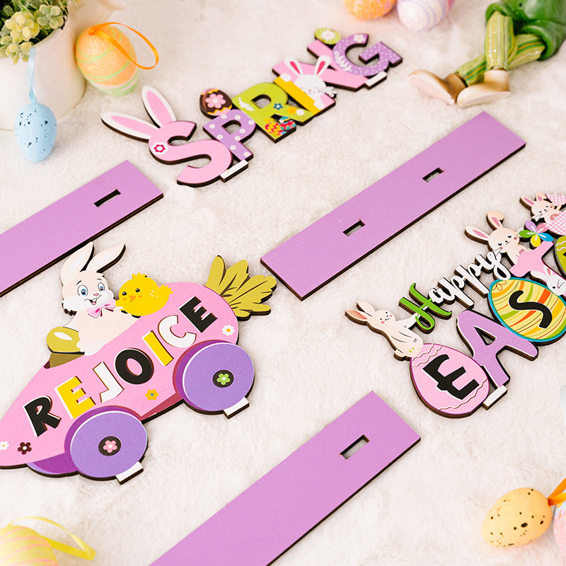 Wholesale Easter Rabbit Letter Wooden Decorations