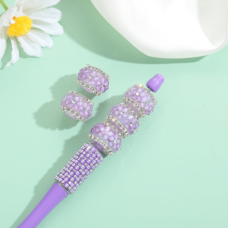 Wholesale 10pcs Heavy Industry Sakura Diamond Straight Hole Handmade Beads