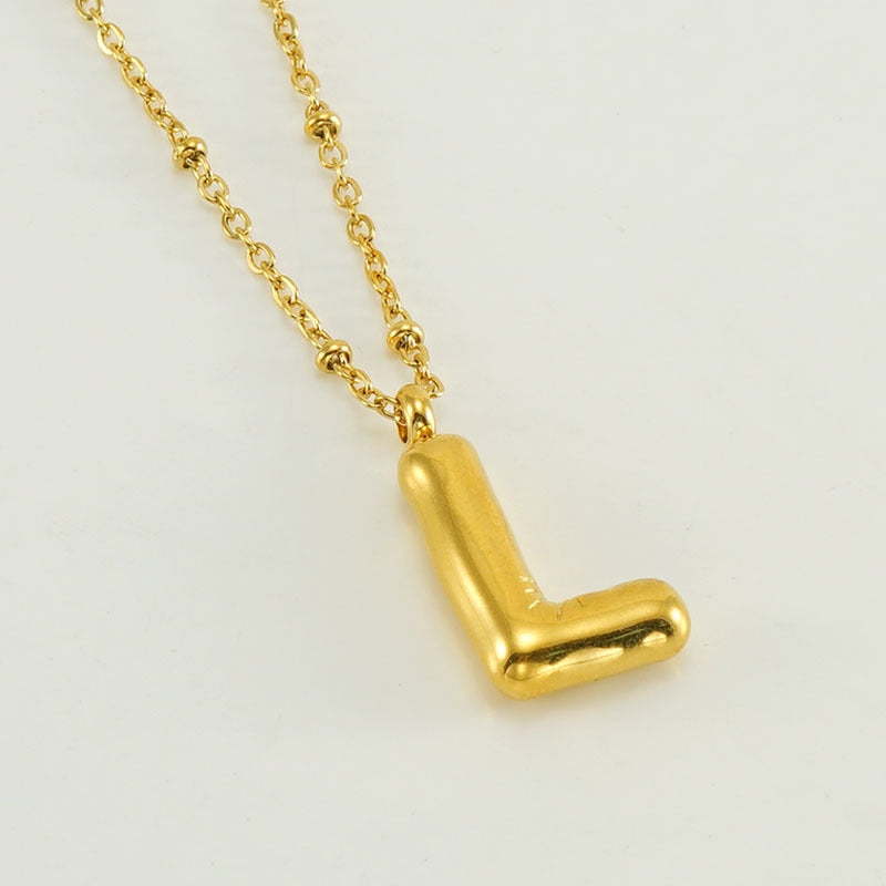 Wholesale Bubble Letter 18K Stainless Steel Necklace