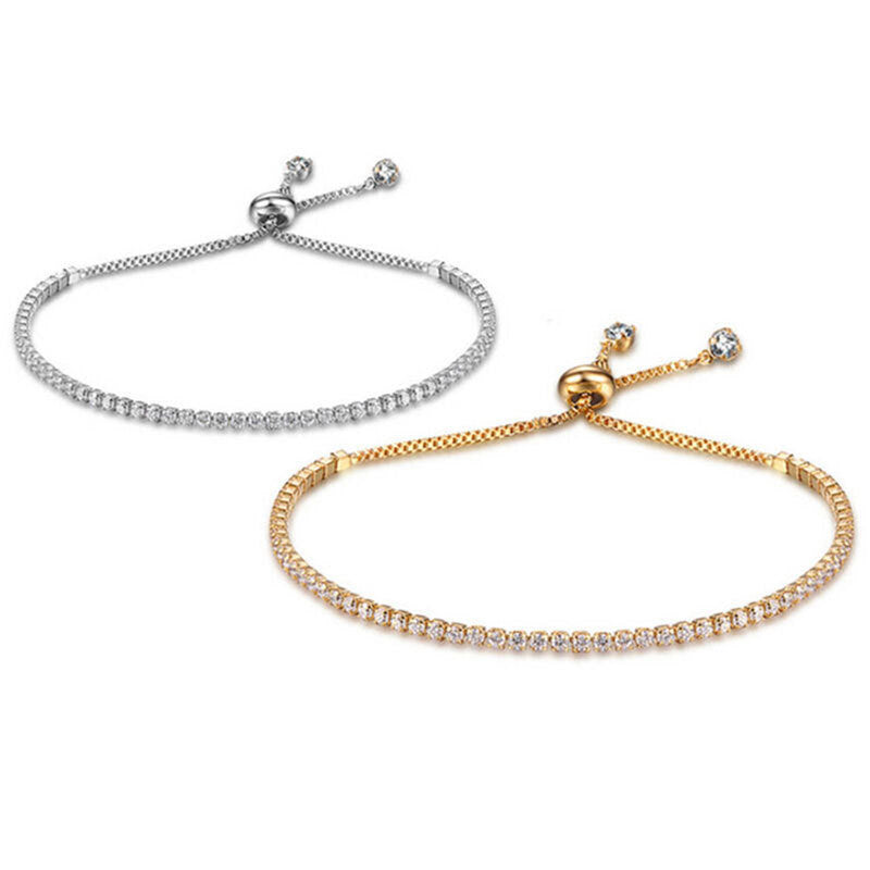 Wholesale Rhinestone Claw Chain Adjustable Single Row Full Diamond Bracelet