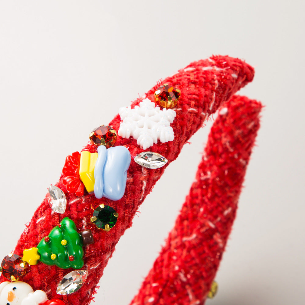 Wholesale Band Elk Snowman Snowflake Christmas Accessories Fabric Head Band