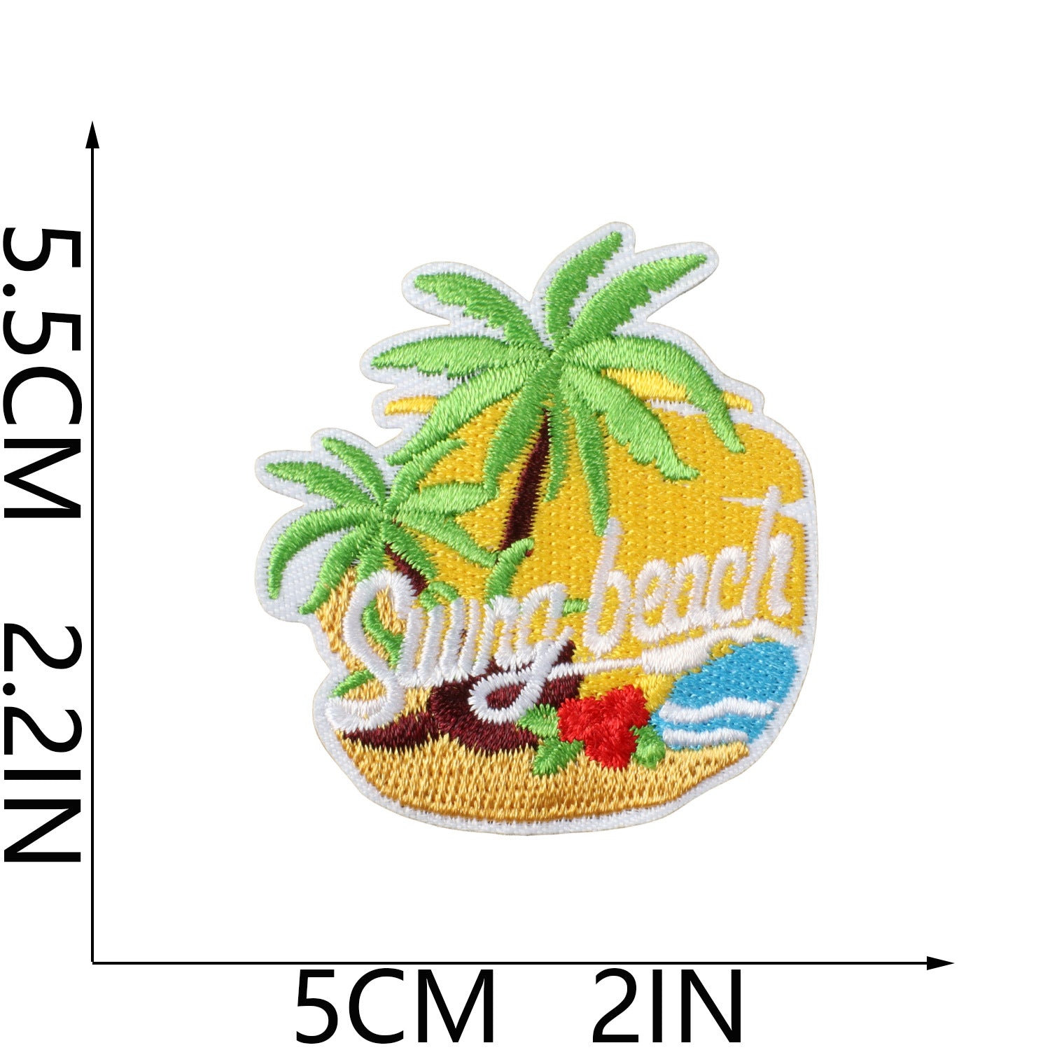 Wholesale Fashion Embroidery Patch Polyester Beach Ice Cream Applique For Clothing Bags And DIY Craft Projects